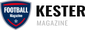 Logotipo de KESTEL Magazine, una publicación dedicada al fútbol, que combina un diseño moderno con elementos deportivos.